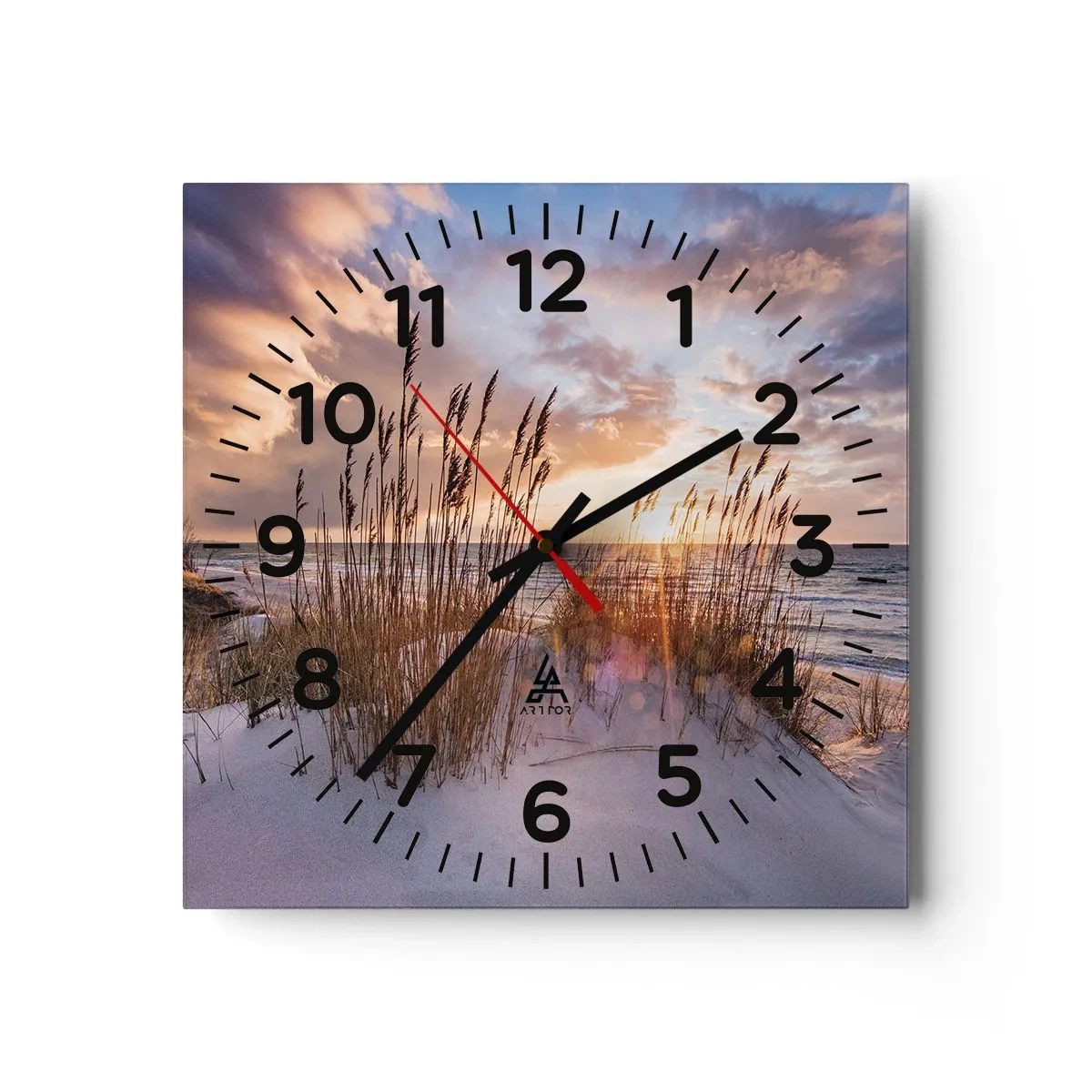 Ceas de perete - Ceas pe sticlă - Adio soare și vânt - 30x30 cm