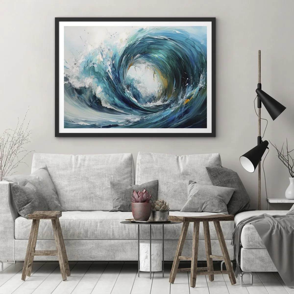 Poster în ramă neagră - Portal maritim - 70x50 cm