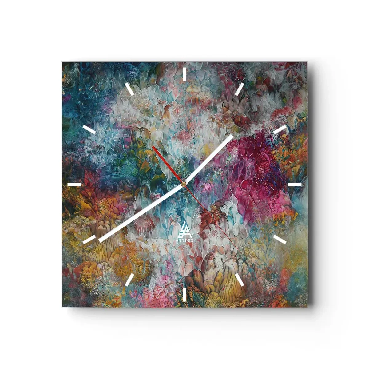 Ceas de perete - Ceas pe sticlă - În plină înflorire - 30x30 cm