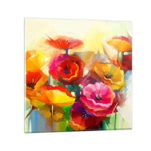 Tablou pe sticlă - Nu numai roșu - 30x30 cm
