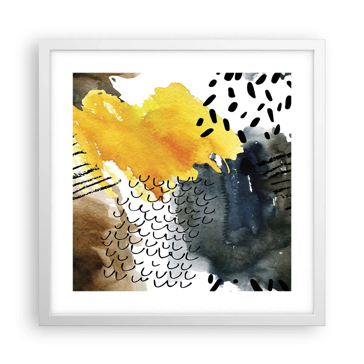 Poster în ramă albă - O întâlnire a elementelor - 40x40 cm