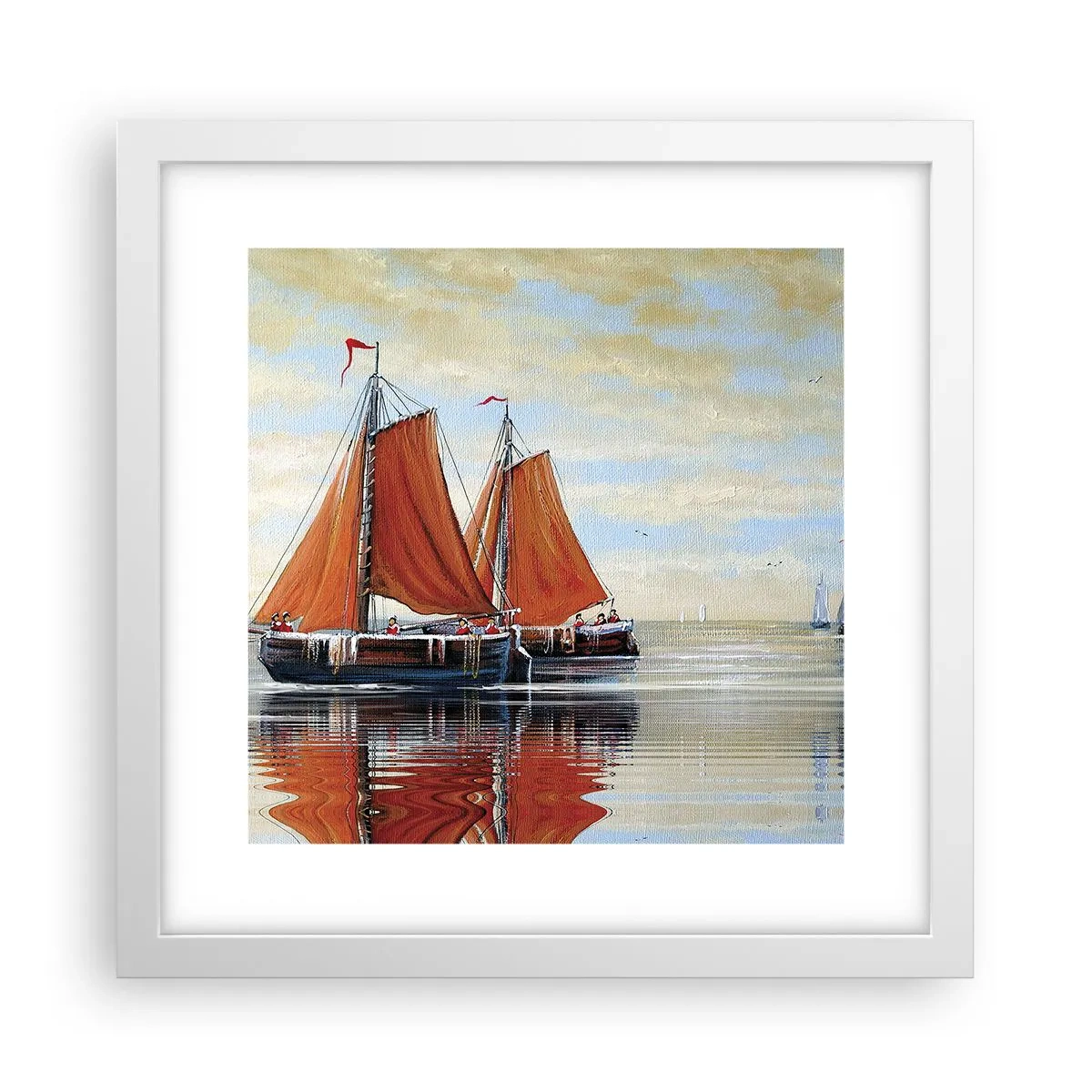 Poster în ramă albă - Hei, marinarule, navighează... - 30x30 cm