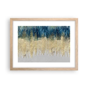 Poster în ramă de stejar deschis - Granița aurită - 40x30 cm