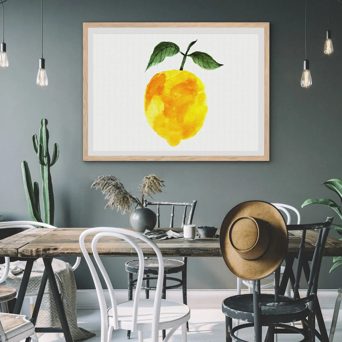 Poster în ramă de stejar deschis - Cum să simțiți gustul soarelui - 91x61 cm