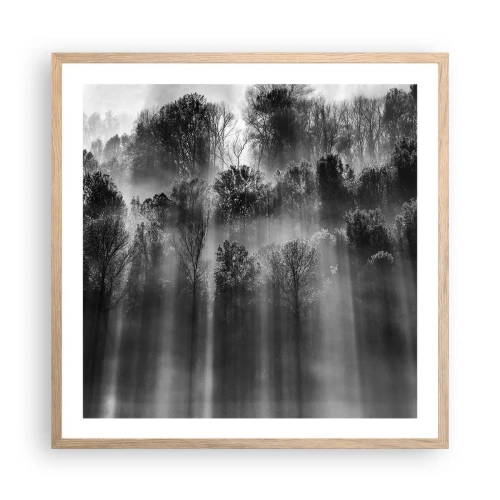 Poster în ramă de stejar deschis - În fluxuri de lumină - 60x60 cm