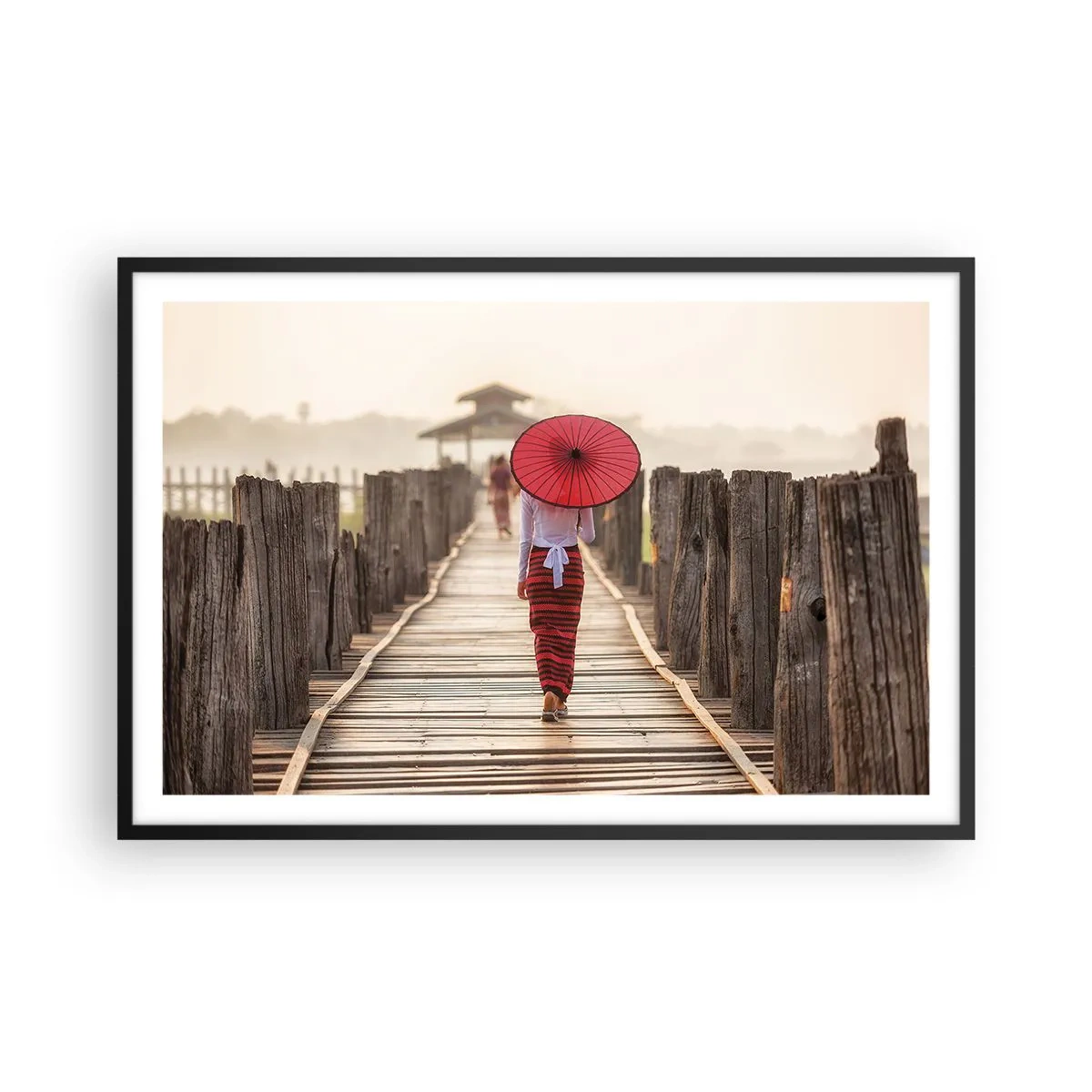 Poster în ramă neagră - Pe podul vechi - 91x61 cm