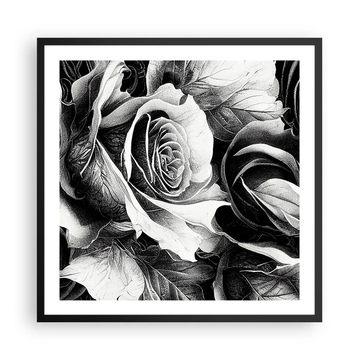 Poster în ramă neagră - Mereu regina - 60x60 cm