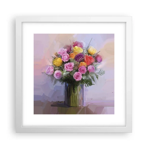 Poster în ramă albă - Frumusețe reținută - 30x30 cm