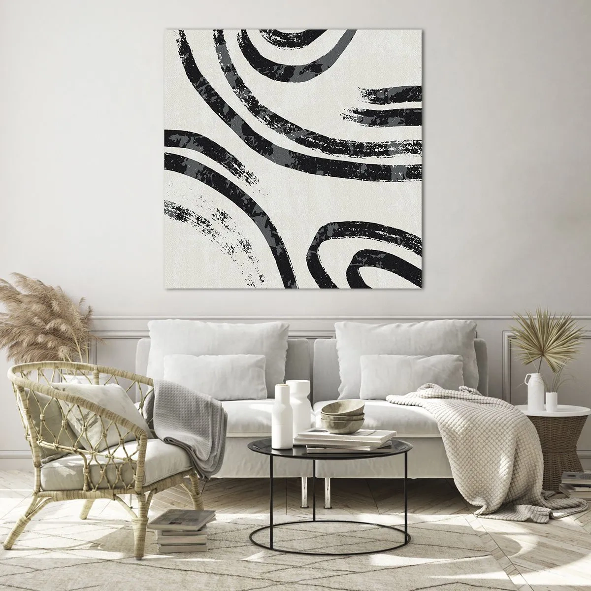 Tablou pe sticlă - Pe jumătate oprit - 50x50 cm