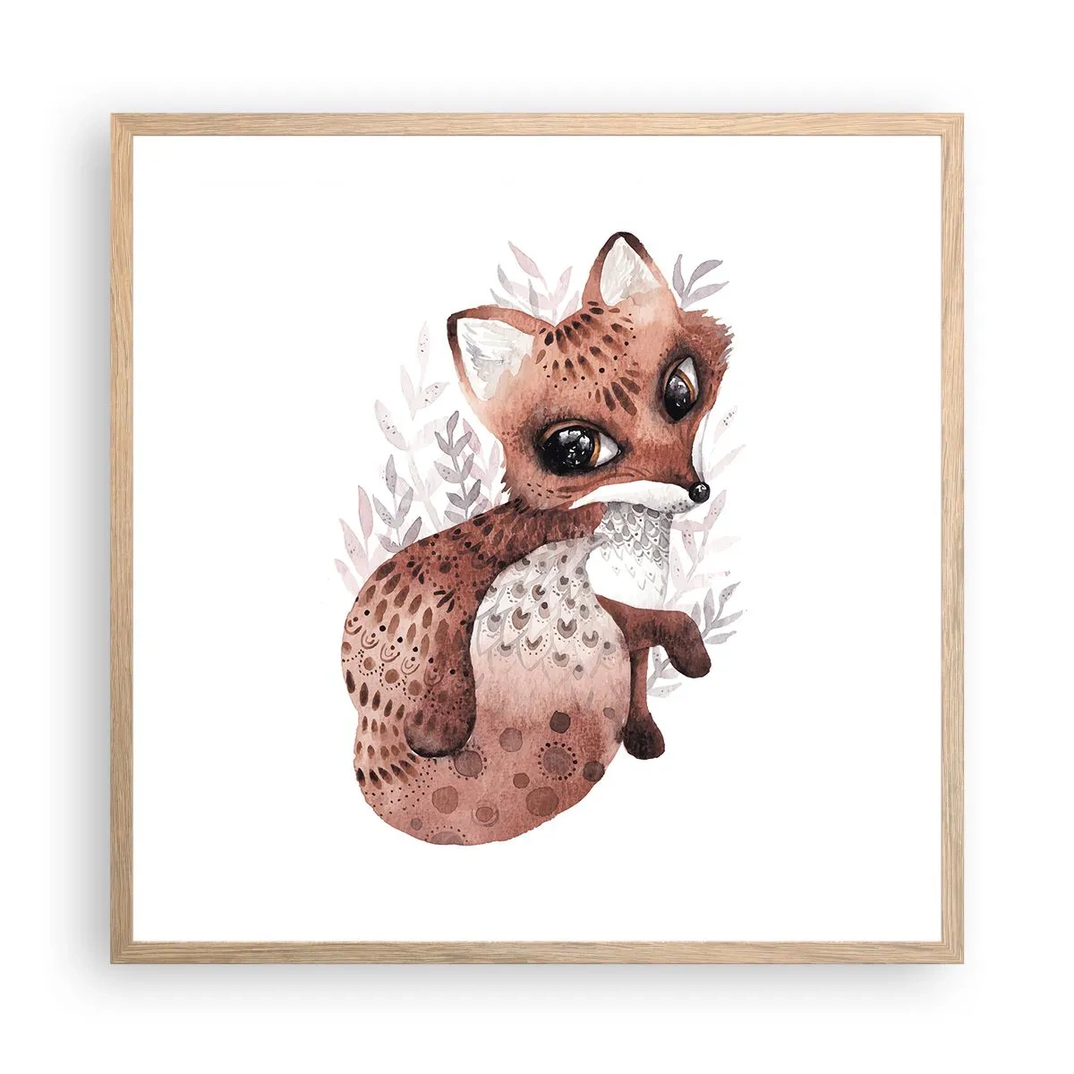 Poster în ramă de stejar deschis - Doar iubire - 60x60 cm