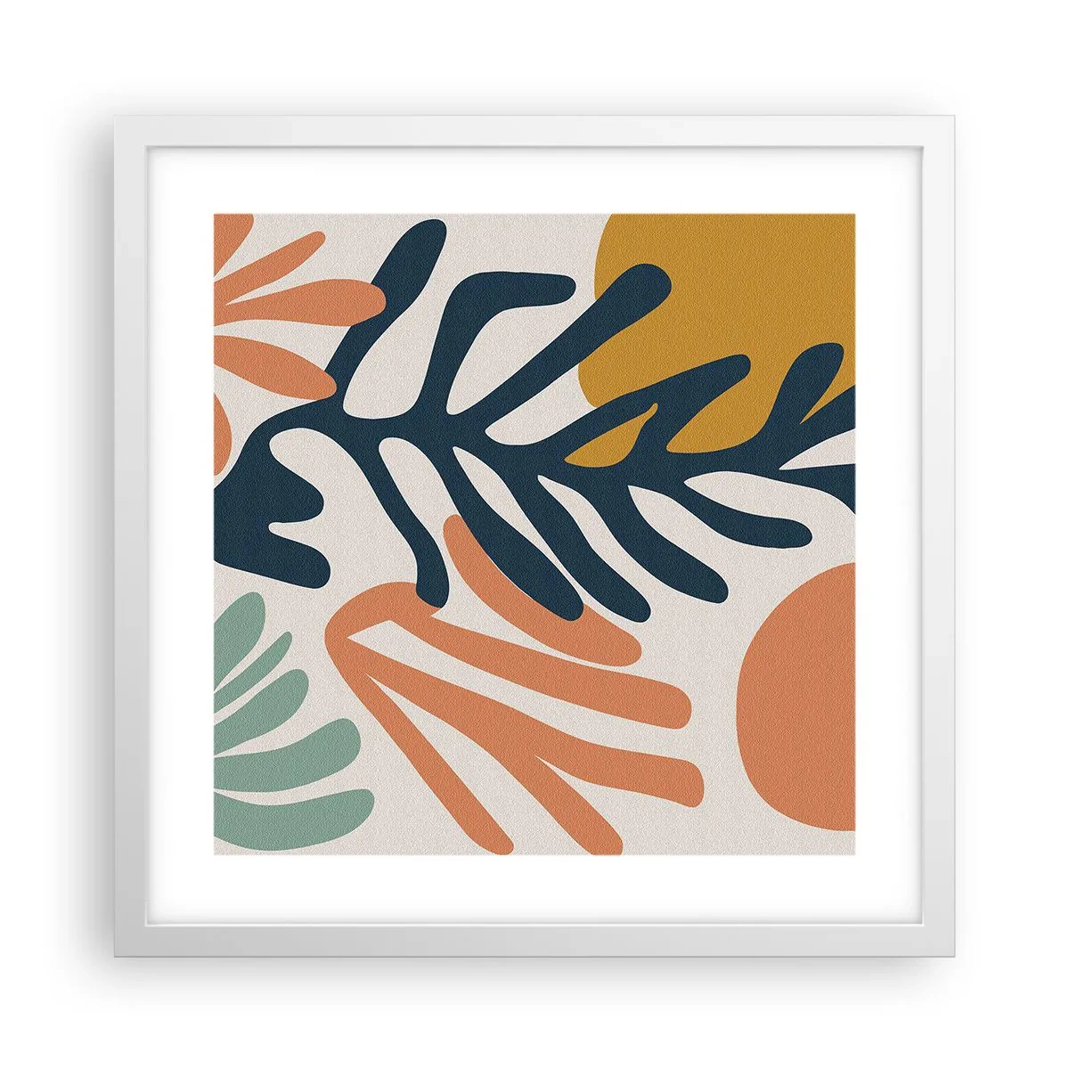 Poster în ramă albă - Mări de corali - 40x40 cm