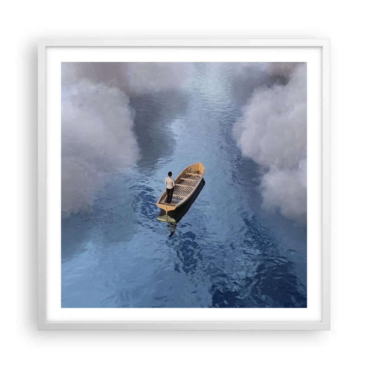 Poster în ramă albă - Viață - călătorie - necunoscut - 60x60 cm