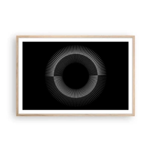 Poster în ramă de stejar deschis - Soarele Negru - 91x61 cm