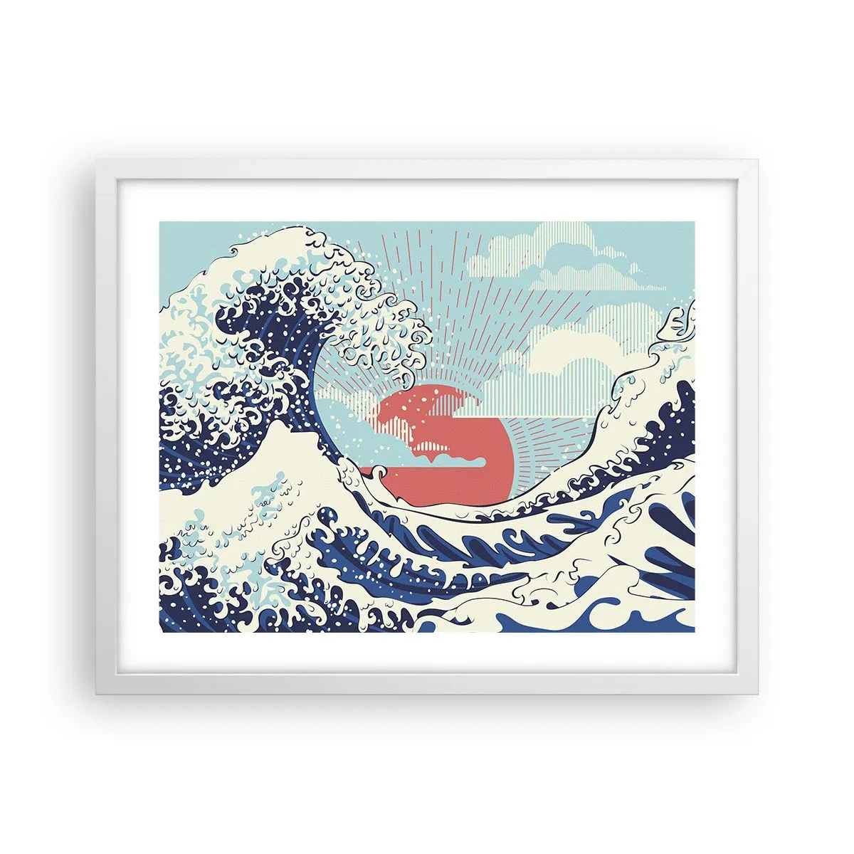 Poster în ramă albă - Din inspirații japoneze - 50x40 cm