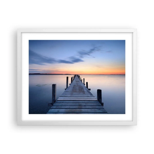 Poster în ramă albă - Calmul unui amurg senin - 50x40 cm