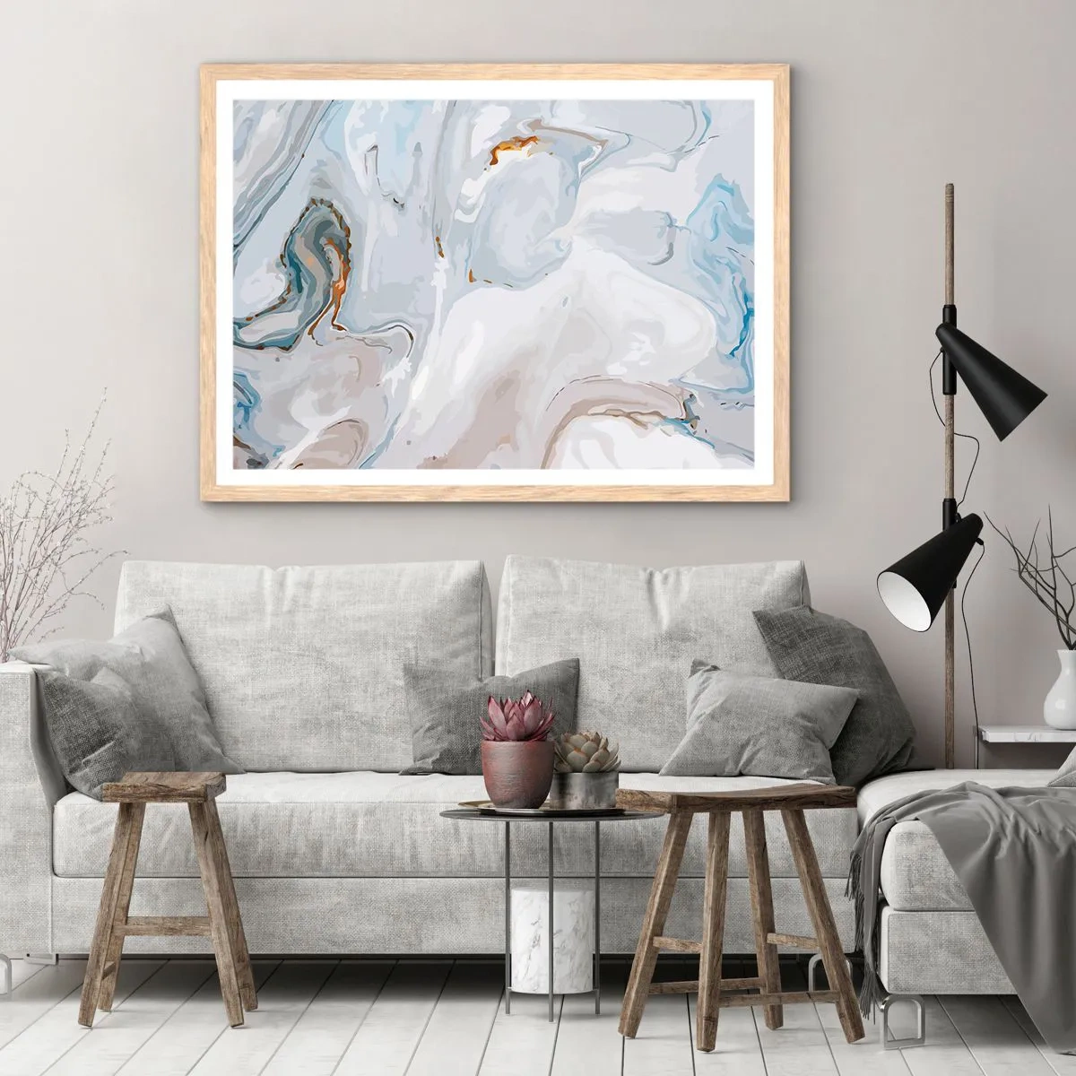 Poster în ramă de stejar deschis - Albul ridicat - 40x30 cm