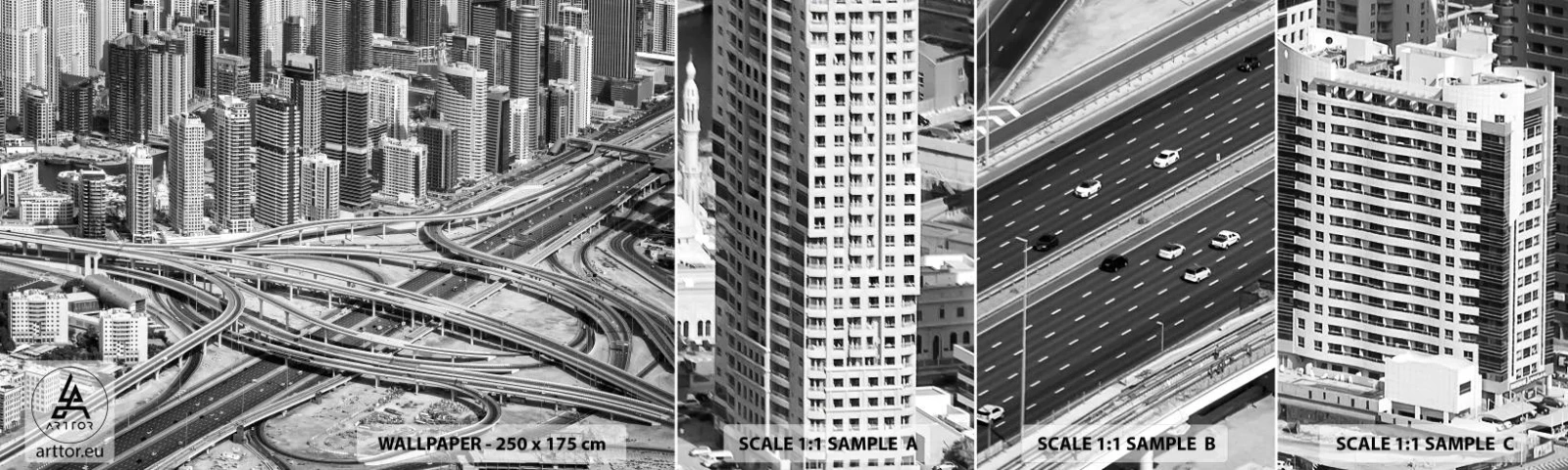 Mostră tapet autocolant Deluxe Sticker - Dubai - orașul imposibil - Oraș, Arhitectură, Metropolă - 100x30 cm