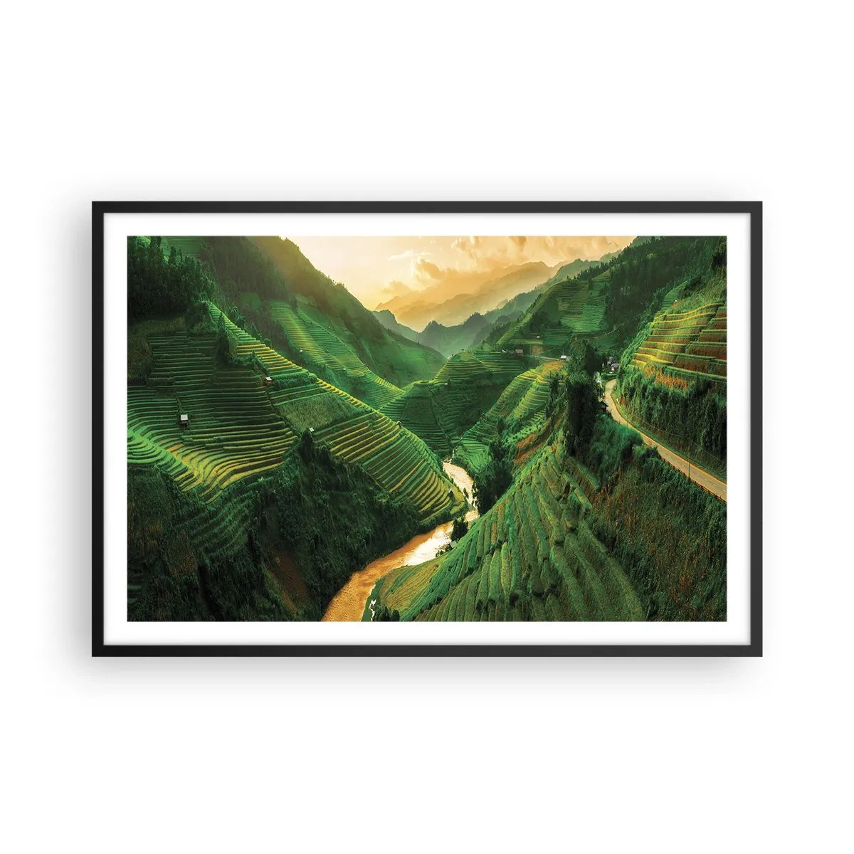 Poster în ramă neagră - Valea vietnameză - 91x61 cm
