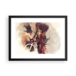 Poster în ramă neagră - În forme de marmură sufletul ciclist - 40x30 cm