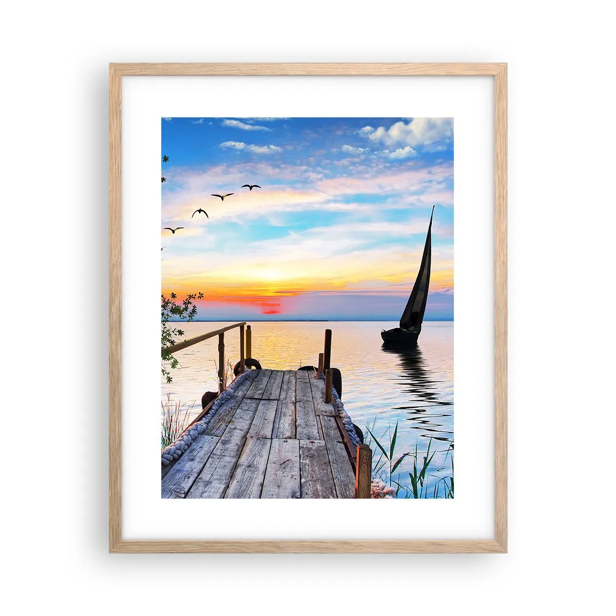 Poster în ramă de stejar deschis - Bună seara - 40x50 cm