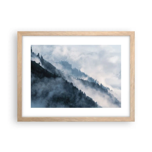 Poster în ramă de stejar deschis - Misticul munților - 40x30 cm