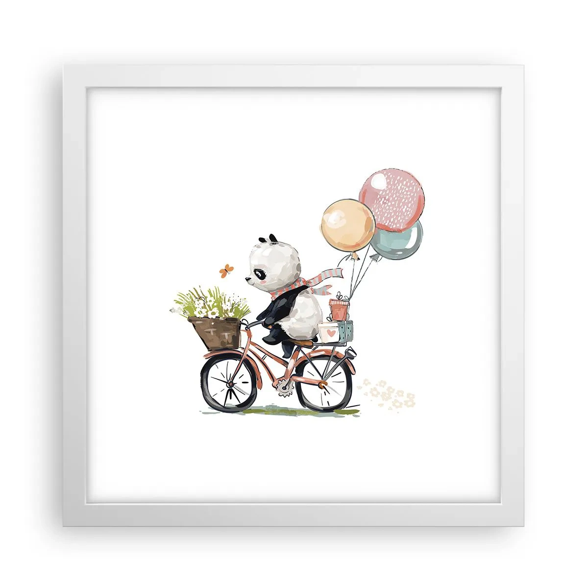 Poster în ramă albă - O zi fericită - 30x30 cm