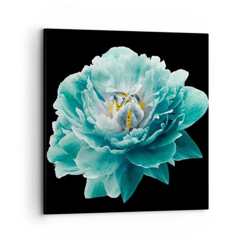 Tablou pe pânză - Petale albastre și aurii - 70x70 cm