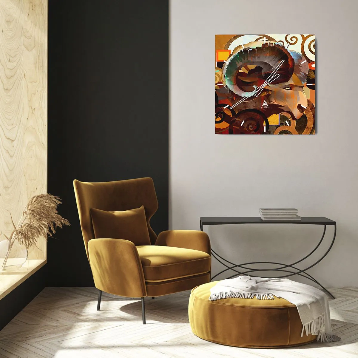 Ceas de perete - Ceas pe sticlă - Magii - religii - ritualuri - 40x40 cm