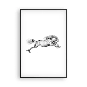 Poster în ramă neagră - Oprit din galop - 61x91 cm