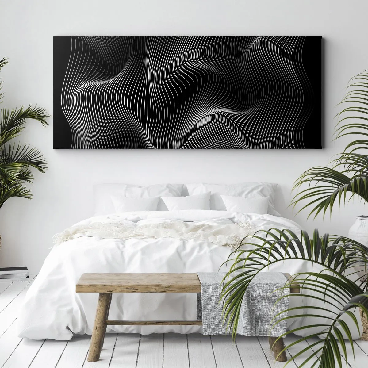 Tablou pe pânză - Dansul luminii în spațiu - 100x40 cm