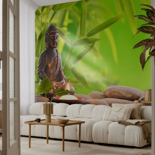 Tapet Premium Canvas - Viața este frumoasă - Buddha, Bambus, spa - 150x105 cm
