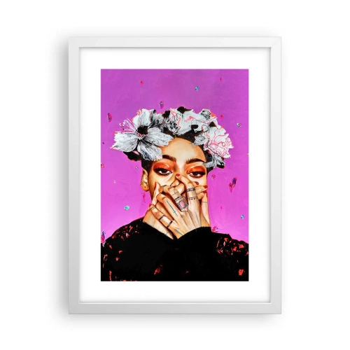 Poster în ramă albă - Un pic nebună - 30x40 cm