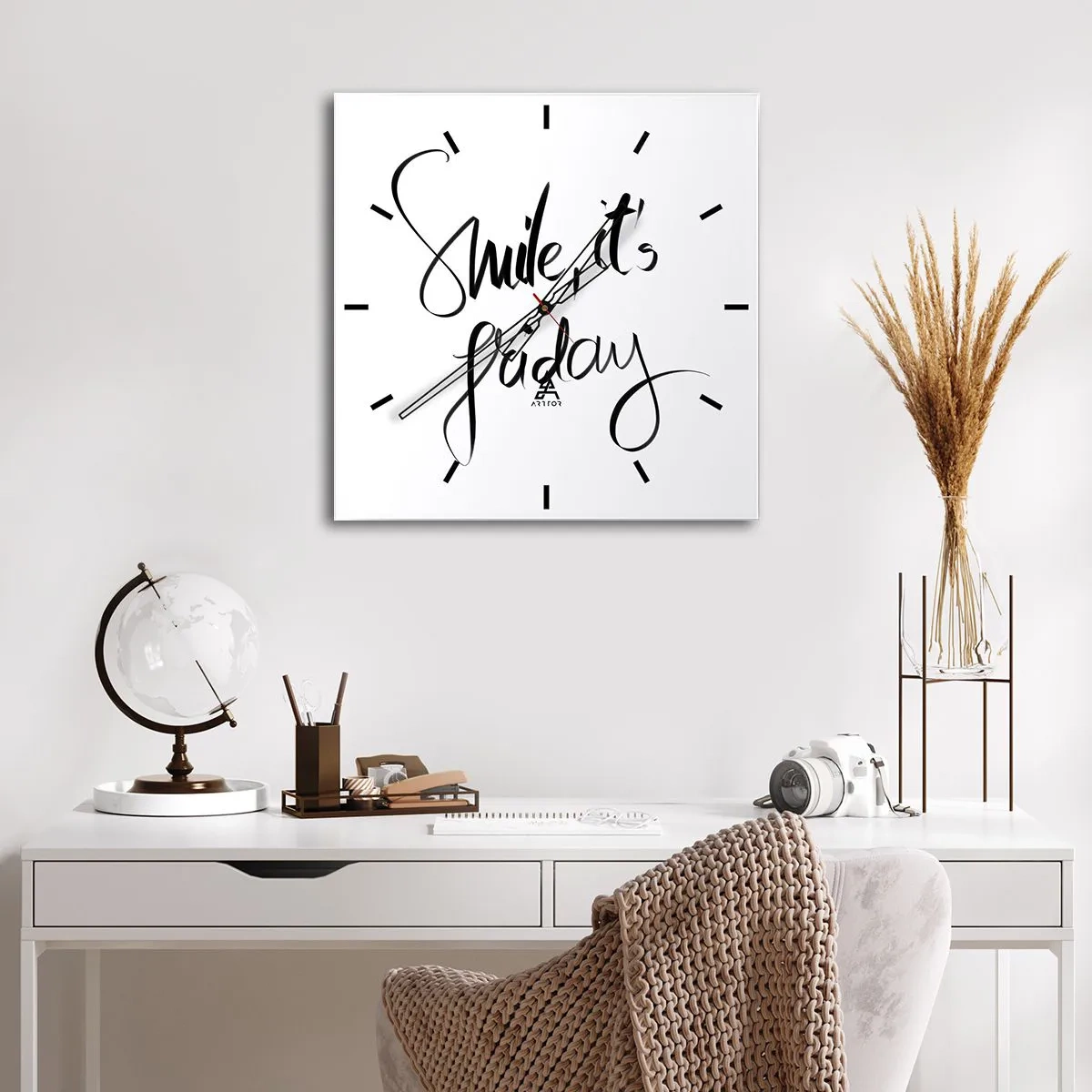 Ceas de perete - Ceas pe sticlă - Bucurie adevărată - 40x40 cm