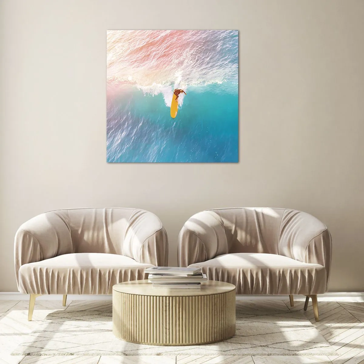 Tablou pe sticlă - Călărețul oceanului - 30x30 cm