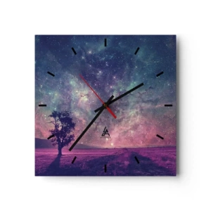 Ceas de perete - Ceas pe sticlă - Sub un cer magic - 30x30 cm