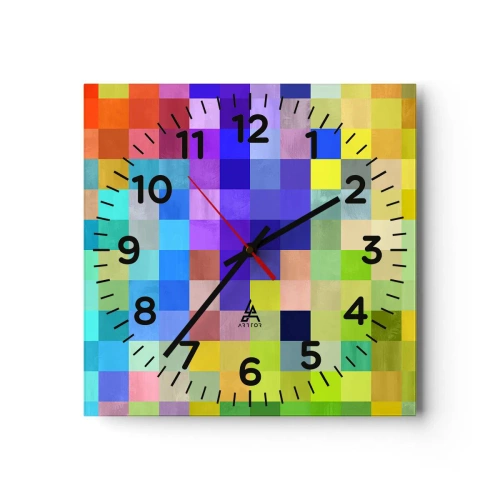 Ceas de perete - Ceas pe sticlă - Fiecare diferit, toate sunt egale - 30x30 cm