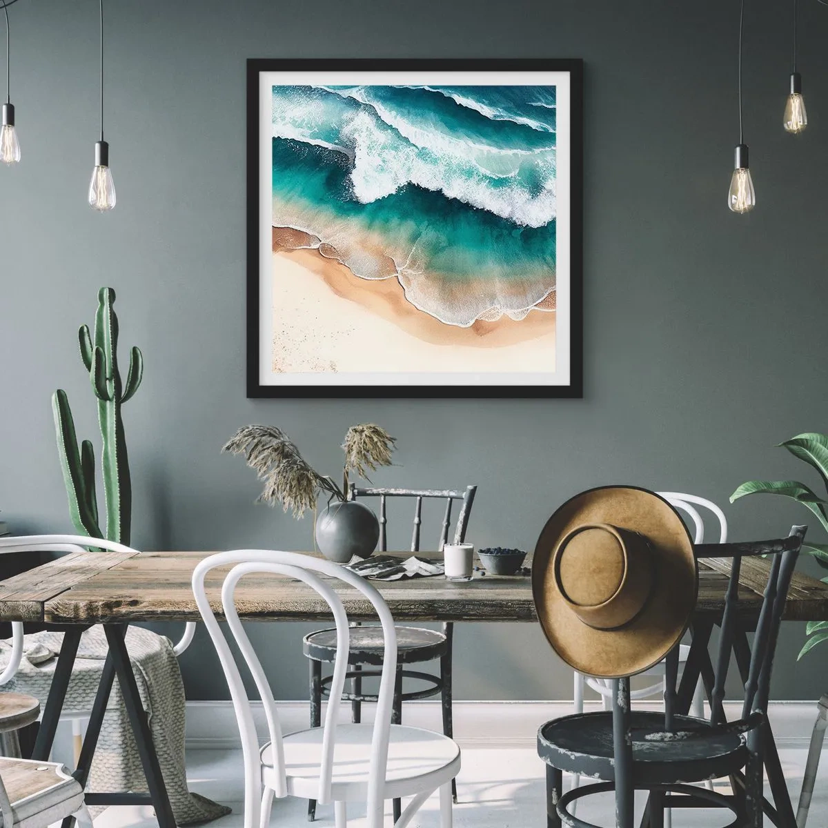 Poster în ramă neagră - Întâlnire eternă - 40x40 cm