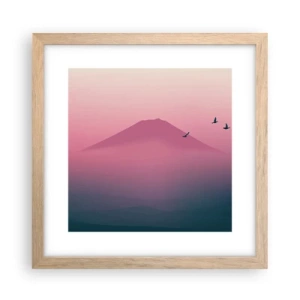 Poster în ramă de stejar deschis - Călători deasupra norilor - 30x30 cm
