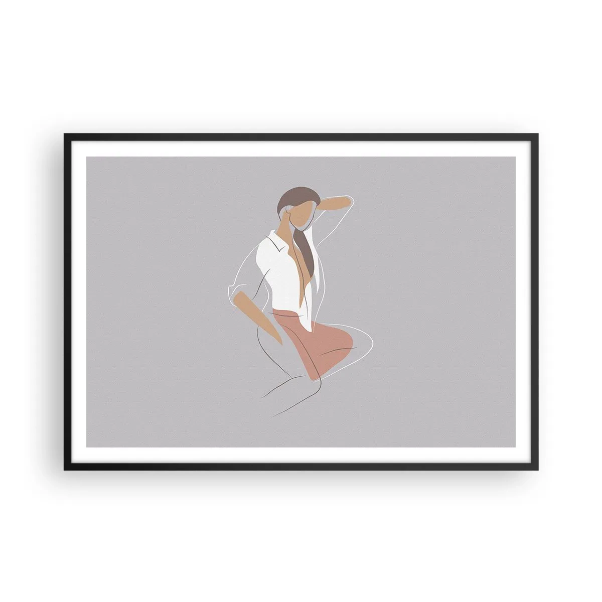 Poster în ramă neagră - Schiță de farmec - 100x70 cm