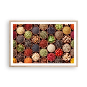 Poster în ramă de stejar deschis - Toate gusturile lumii - 91x61 cm