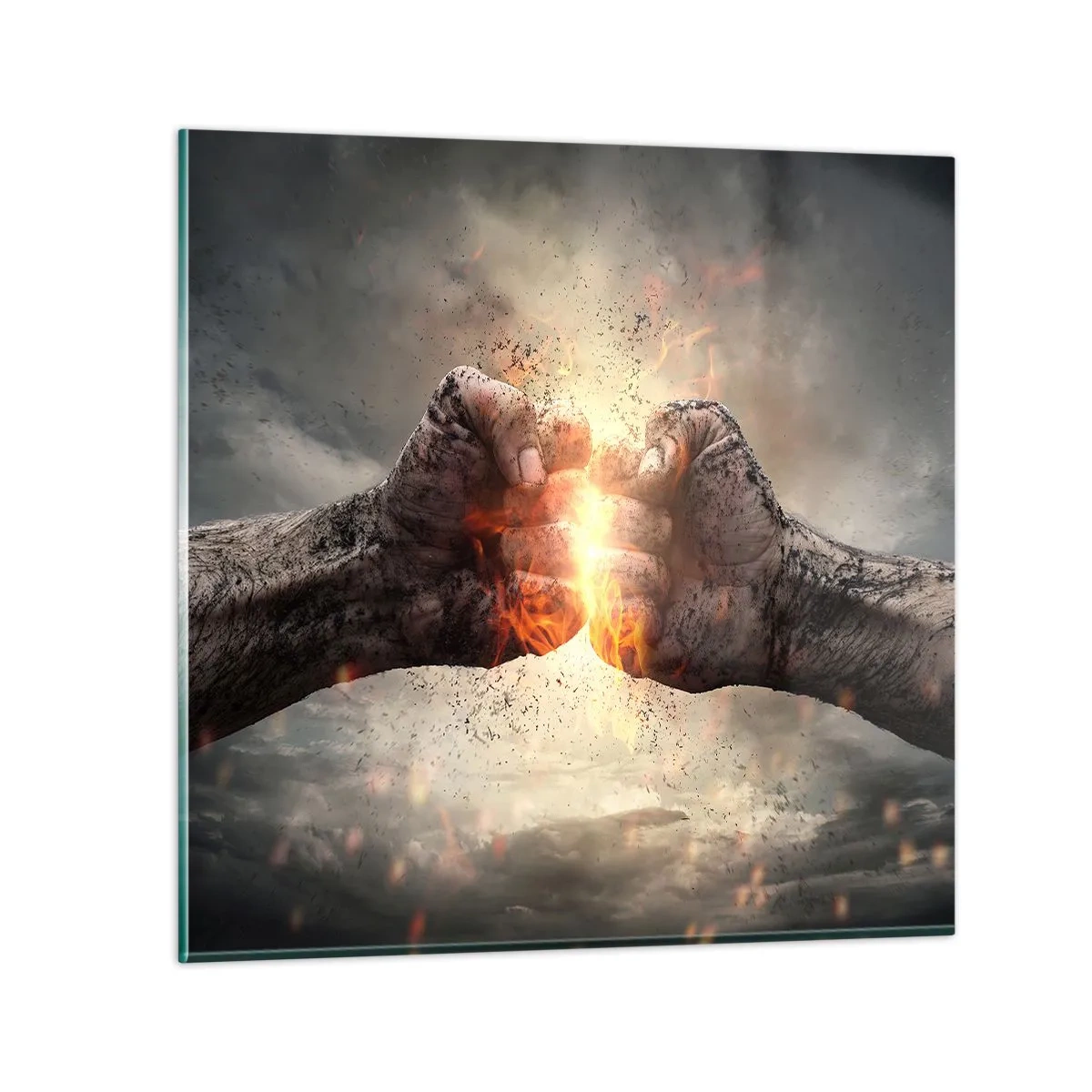 Tablou pe sticlă - Ridică-te pentru a lupta - 70x70 cm