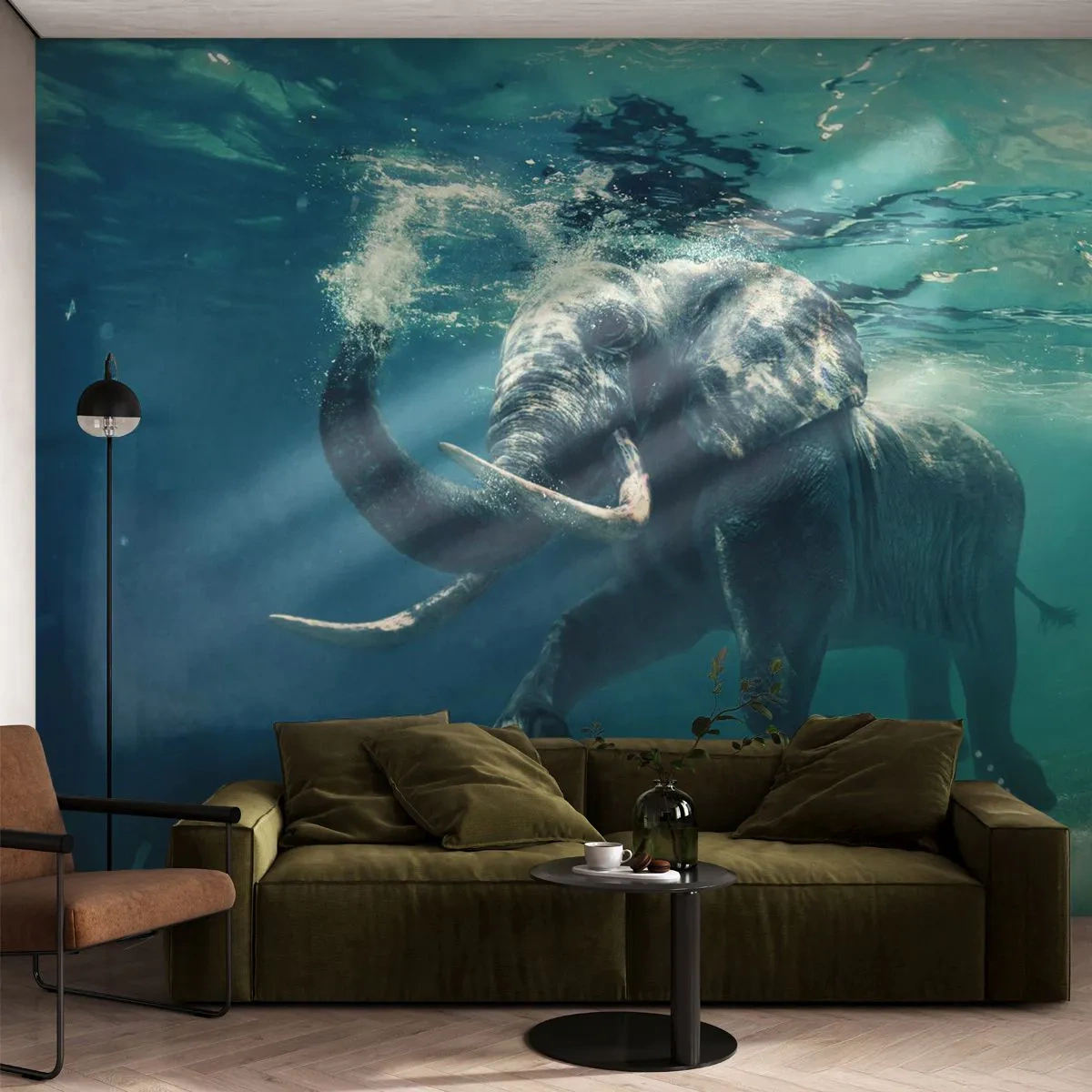 Tapet Autoadeziv Deluxe Sticker - Tuturor le place să înoate - Abstracția, Elefant, Bucată - 250x175 cm