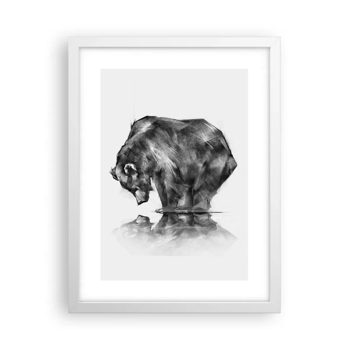 Poster în ramă albă - Mă bucur să văd pe cineva apropiat - 30x40 cm