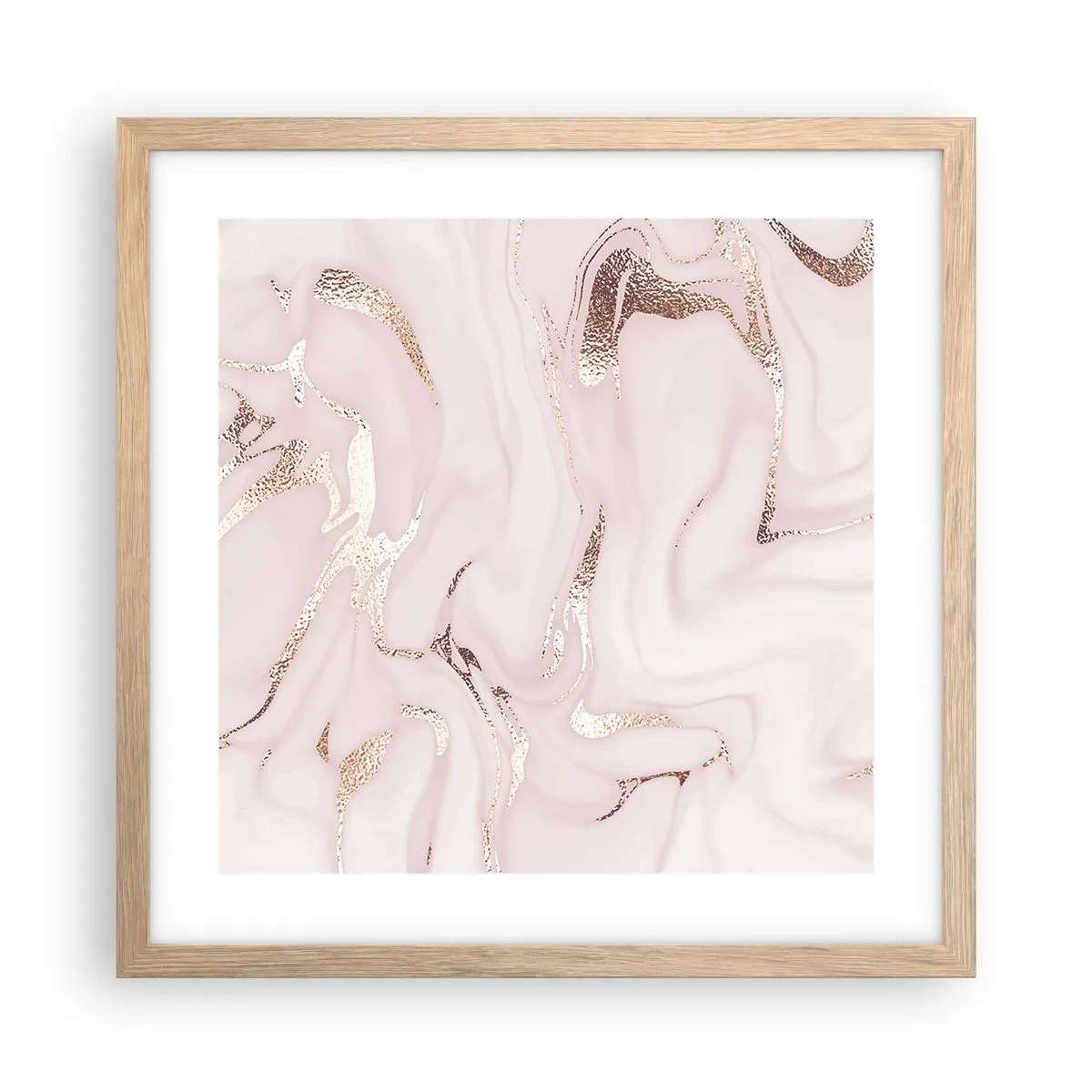 Poster în ramă de stejar deschis - În nebunia roz - 40x40 cm