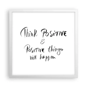 Poster în ramă albă - Cum să trăim bine? - 40x40 cm