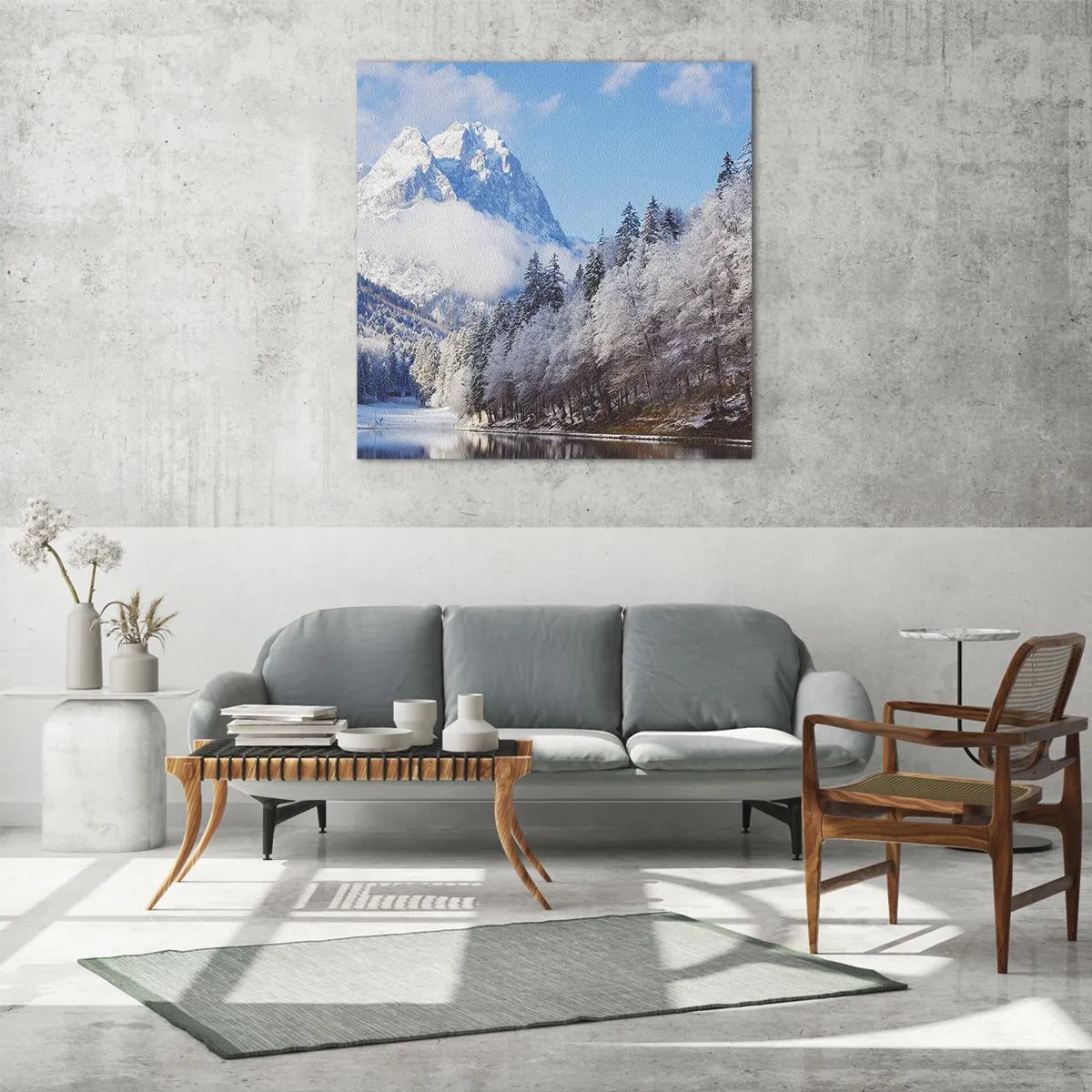 Tablou pe sticlă - Veghe de zăpadă - 60x60 cm