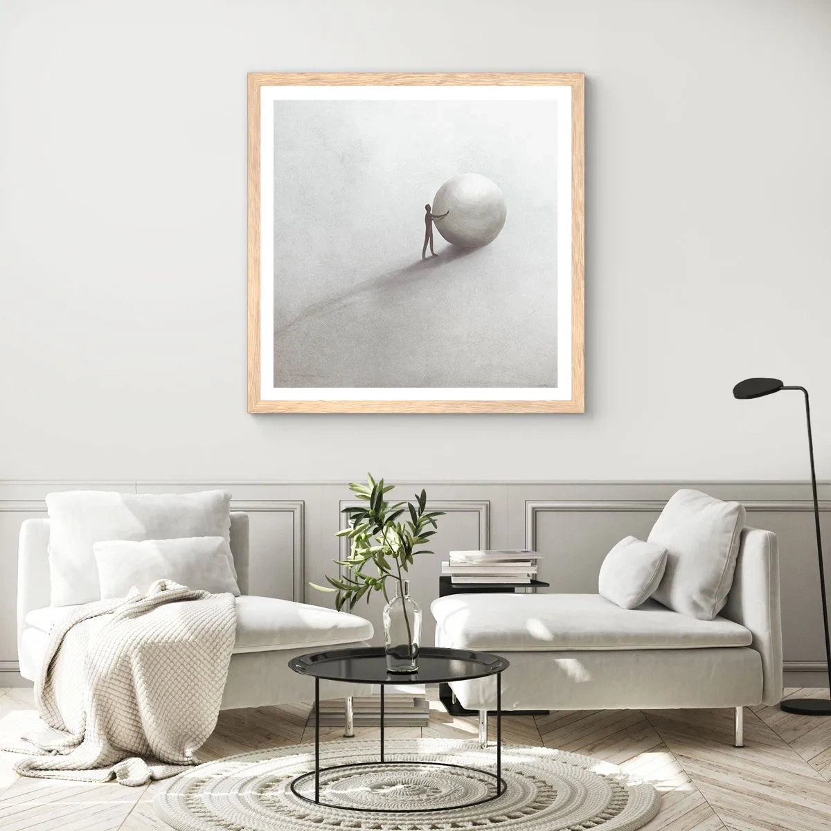 Poster în ramă de stejar deschis - Jocul vieții - 50x50 cm