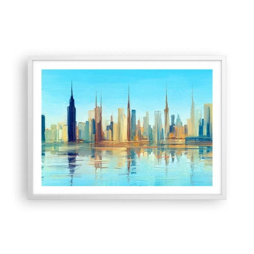 Poster în ramă albă - Metropola însorită - 70x50 cm