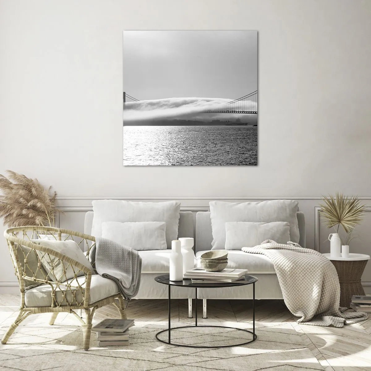 Tablou pe sticlă - Să trecem prin Golden Gate - 30x30 cm