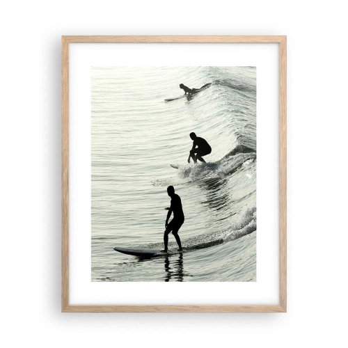 Poster în ramă de stejar deschis - Pentru a întâmpina valul - 40x50 cm